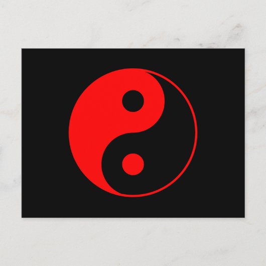 Red Yin Yang Symbol Briefkaart (Voorkant)