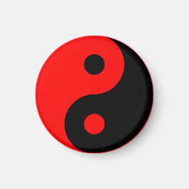 Red Yin Yang Symbol Magneet