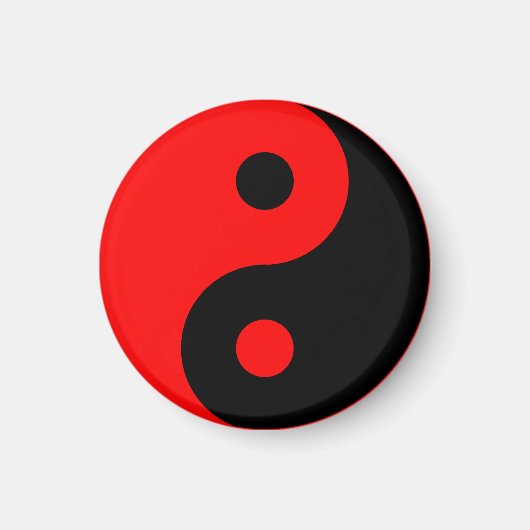 Red Yin Yang Symbol Magneet (Voorkant)