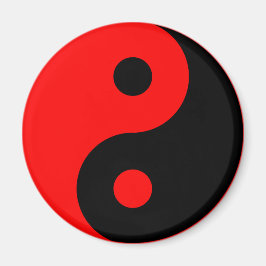 Red Yin Yang Symbol Magneet