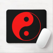 Red Yin Yang Symbol Mousepad Muismat (Met muis)