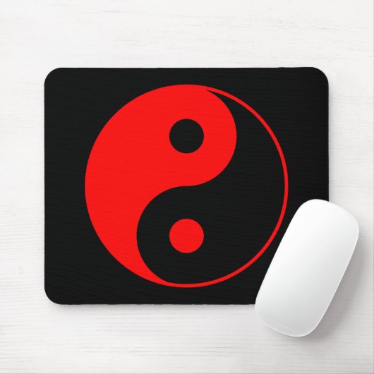 Red Yin Yang Symbol Mousepad Muismat (Met muis)
