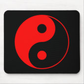 Red Yin Yang Symbol Mousepad Muismat (Voorkant)