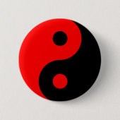 Red Yin Yang Symbol Ronde Button 5,7 Cm (Voorkant)