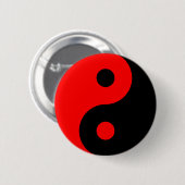 Red Yin Yang Symbol Ronde Button 5,7 Cm (Voorkant /achterkant)