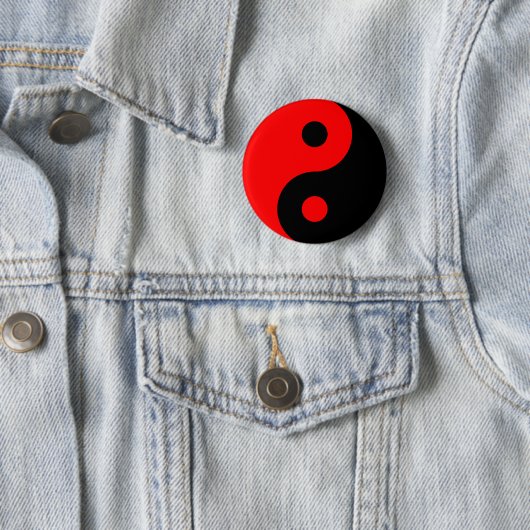 Red Yin Yang Symbol Ronde Button 5,7 Cm (In situ)
