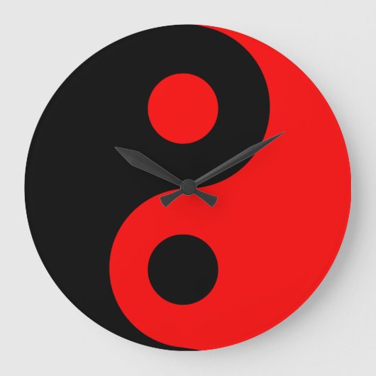 Red Yin Yang Wall klok (Voorkant)