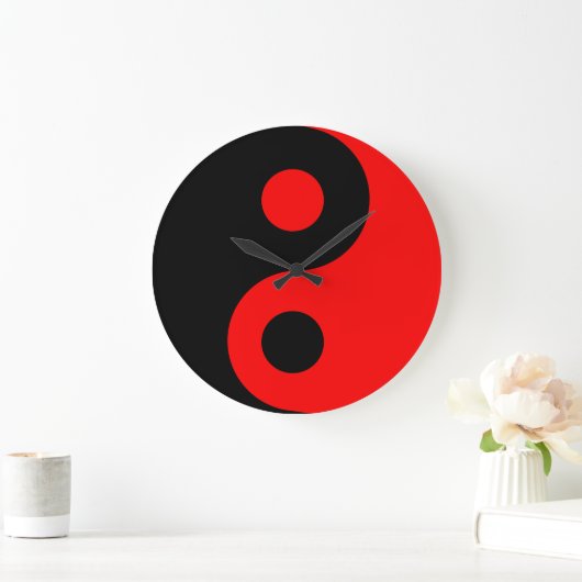 Red Yin Yang Wall klok (Huis)