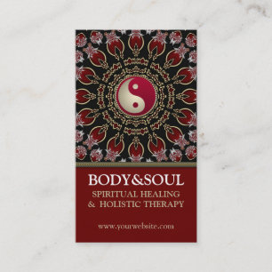 Red YinYang Eastern New age Visitekaartjes
