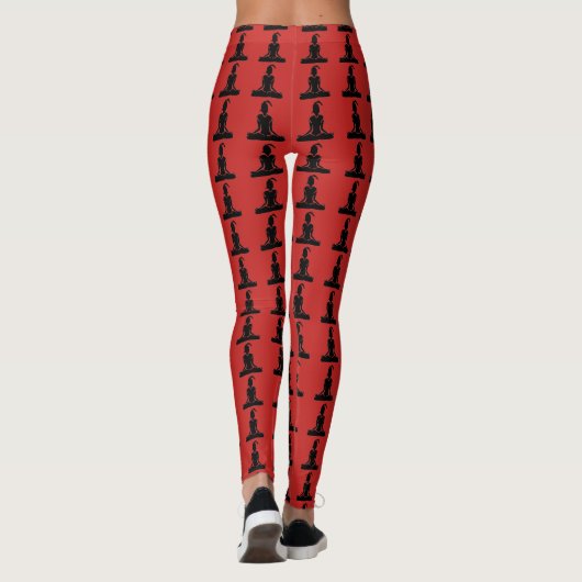 Red Yoga Pose leggings. Leggings (Achterkant)