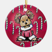 Red Yorkie Terrier Dog Ornament (Voorkant)