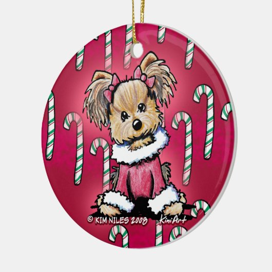 Red Yorkie Terrier Dog Ornament (Links)