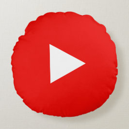 Red YouTube Play-Button Rond Kussen