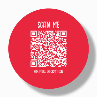Red | Zakelijke QR-code scanbaar Ronde Sticker
