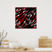 Red Zebra Abstract Poster (Keuken)