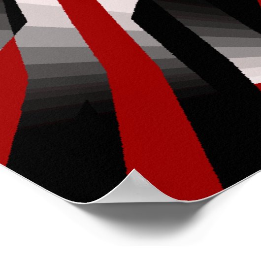 Red Zebra Abstract Poster (Hoek)