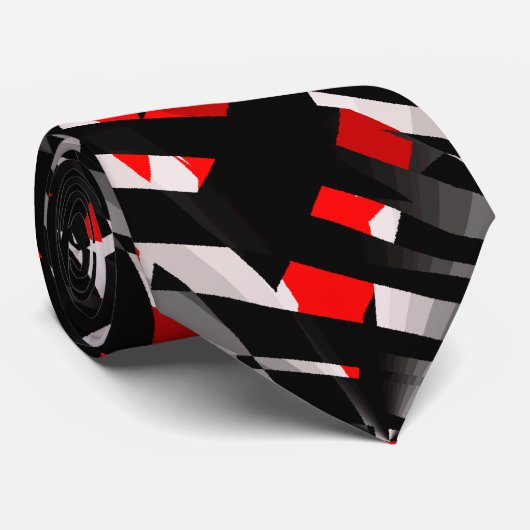 Red Zebra Abstract Stropdas (Opgerold)