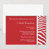 Red Zebra Bachelorette Kaart (Voorkant / Achterkant)