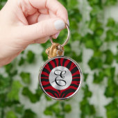 Red Zebra Monogram Sleutelhanger (Hand)