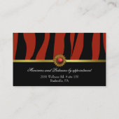 Red Zebra Print en Gold Visitekaartje (Achterkant)