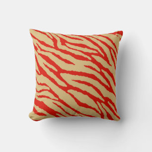 Red Zebra Print Fur Kussen
