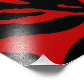 Red Zebra Stripe Animal Print Foto Afdruk (Hoek)
