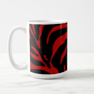 Red Zebra Stripe Animal Print Koffiemok