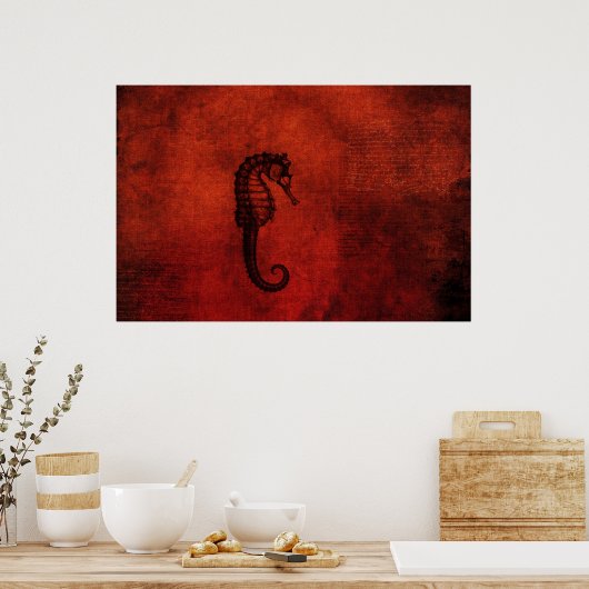 Red Zee Dragon Poster (Keuken)