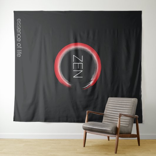 Red Zen Tapestry Wandkleed (In Situ (horizontaal))