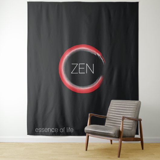 Red Zen Tapestry Wandkleed (In situ)