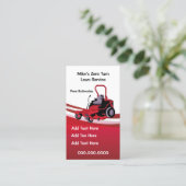 Red Zero Draai Lawn Care Service Visitekaartje (Staand voorkant)