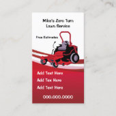 Red Zero Draai Lawn Care Service Visitekaartje (Voorkant)