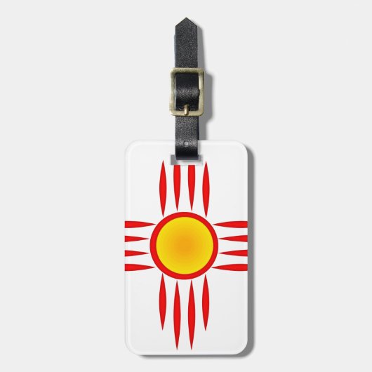 Red Zia Sun God Bagagelabel (Voorkant verticaal)