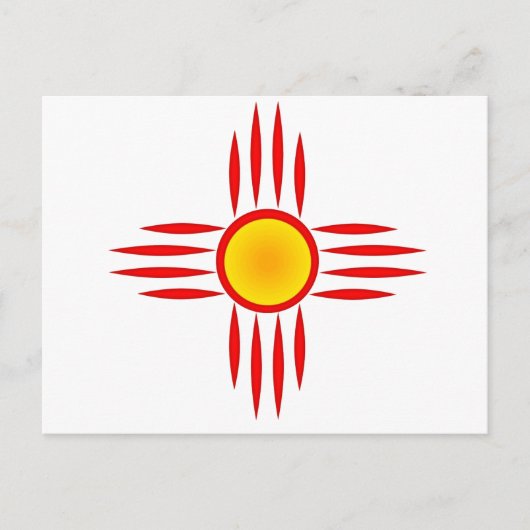 Red Zia Sun God Briefkaart (Voorkant)