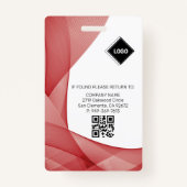 Red | Ziekenhuis Medisch Medewerker Foto ID Badge (Achterkant)