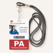 Red | Ziekenhuis Medisch Medewerker Foto ID Badge (Voorkant met draagriem)