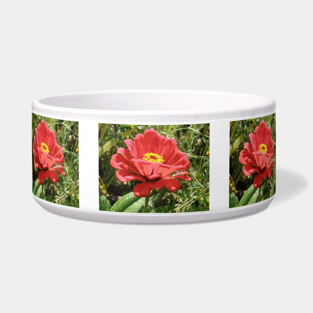 Red Zinnia Dog Bowl Voerbakje (Voorkant)
