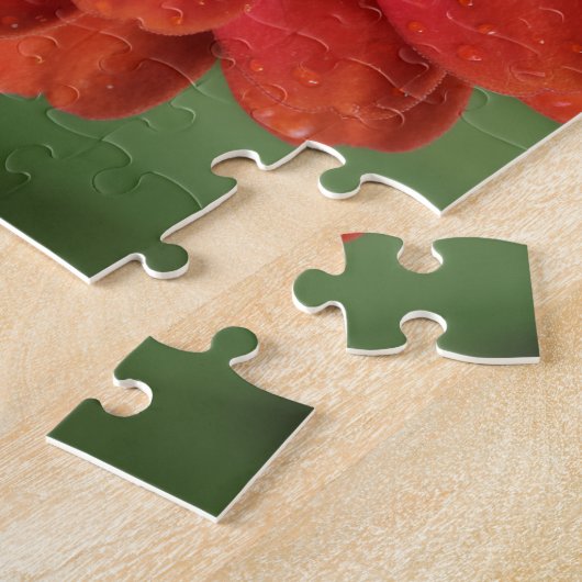 Red zinnia - floral Puzzle with Gift Box Legpuzzel (Zijkant)