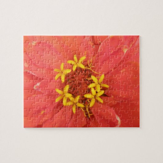 Red Zinnia Macro Puzzle Legpuzzel (Horizontaal)