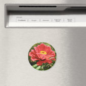 Red Zinnia Magnet (Insitu (Vaatwasser))