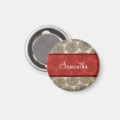 Red  Zinnia Magnet (Voorkant / Achterkant)