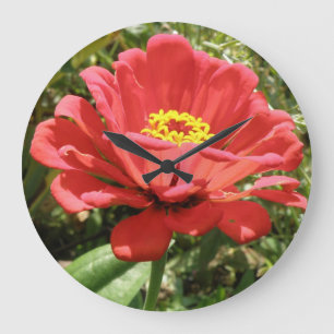Red Zinnia Wall klok