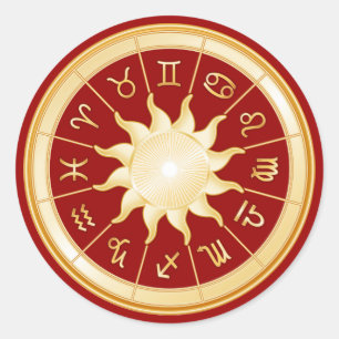 Red Zodiac Wheel Sticker
