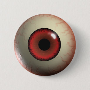 Red Zombie Eye-ball Badge Ronde Button 5,7 Cm