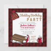 Red | Zwarte Pset-hodding Birthday Party Kaart (Voorkant)