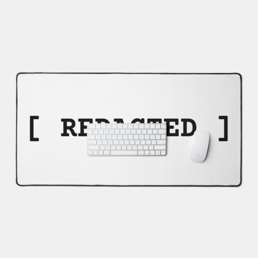 [ REDACTED ] Large Minimalist Typographic Desk Mat (Keyboard & Muis)