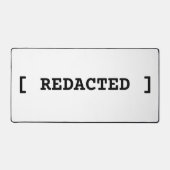 [ REDACTED ] Large Minimalist Typographic Desk Mat (Voorkant)