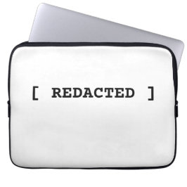[ REDACTED ] Minimalist Typographic Professional  Laptop Sleeve