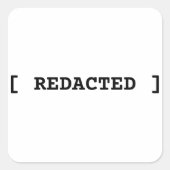 [ REDACTED ] Minimalist Typographic Secret Sticker (Voorkant)
