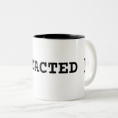 [ REDACTED ] Typographic Minimalist Two-Tone Mug Tweekleurige Koffiemok (Voorkant rechts)